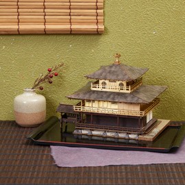 wa-gu-mi Kinkakuji Golden Temple Wooden Architecture 3D Puzzle - Fun DIY Wood Craft Kits - Ideal Gift for Birthdays and Party Favors