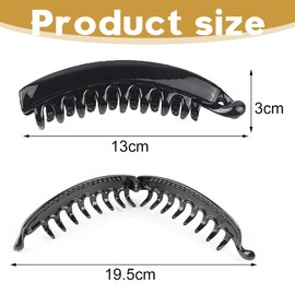 Bananenspange Haare, 6 Stück Groß Bananen Haarspange Vintage Bananenspange Pferdeschwanz Haarklammer，für Damen und Mädchen，zum Binden von Pferdeschwänzen, Unverzichtbares Beauty-Accessoire