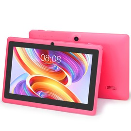 TopLuck 7 inch tablet, Android tablet, 1GB RAM, 8GB ROM, Quad Core Processor, 1024 x 600 IPS Screen, Dual Camera, 2500mAh, Wi-Fi, Bluetooth, GPS, Pink