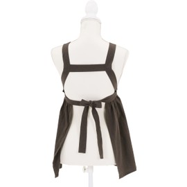 Fuji Boeki 17644 Apron, Width 22.0 - 43.3 inches (56 - 110 cm), Height 24.0 inches (61 cm), Charcoal, Dress Apron, 100% Cotton, Circle