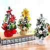 3Pcs Mini Christmas Trees Artificial Table Tops Frost Trees Xmas