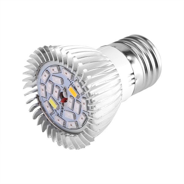 Zerone LED Grow Light Bulb, Plant Flower Hydroponic Bulb Full Spectrum E27/E14/GU10 85-265V 18W 18 LED Halogen Lamp Replacement, Pack of 2(E27)