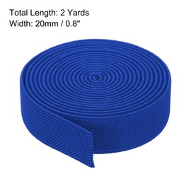 MECCANIXITY Twill Wide Elastic Band Double-Side 0.8 Inch Flat 2 Yard Woven Elastic Band Knit Elastic Spool Heavy Stretch Strap Sapphire Blue for Sewing, Waistband