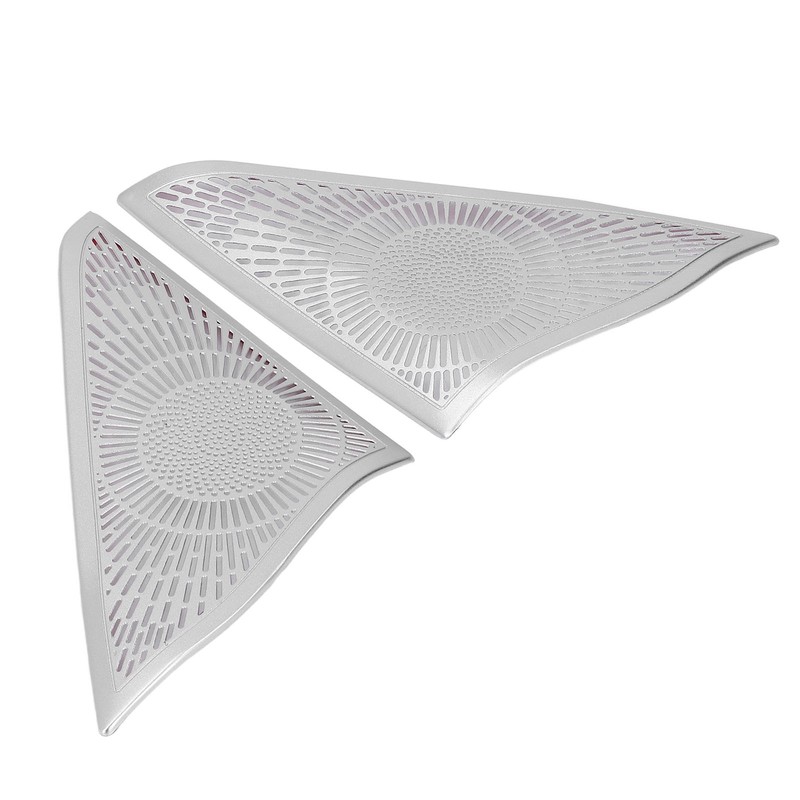 2 Pcs Car Door Speaker Cover Trim Stickers Aluminium Alloy