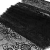 16.5" Wide 3.2 Yard Black Eyelash Lace Fabric,Floral Embroidery Trim