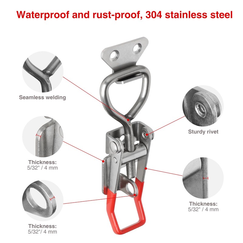 KINGHON Stainless Steel Tension Latch, Pack of 2, Box Lock