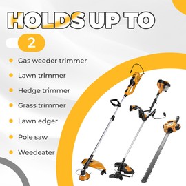 ECOTRIC 3 Place Weed Eater Rack Carrier Mount On Landscape Truck Trailer Enclosed Trimmer Rack Holder w/Lock Pair Steel Lockable