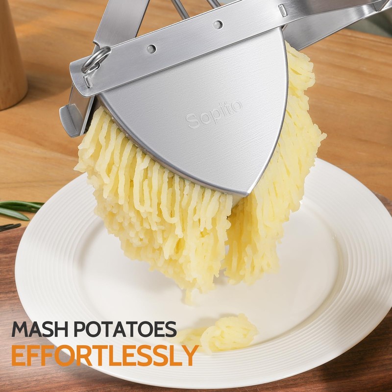 Potato Ricer, Stainless Steel Potato Masher for Commercial and Home