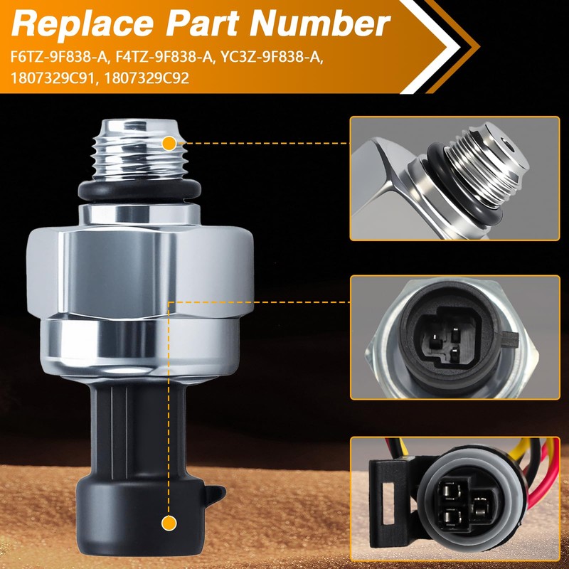 FUSCH 7.3L Diesel Injection Control Pressure Sensor with Harness, ICP