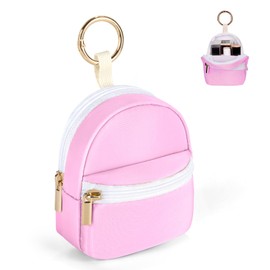 Playexen Mini Backpack Keychain, Cute Cosmetic Bag for Purse, Small Coin Pouch Lipstick Bag for Girls Women Daily Use (Pink)