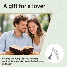 Romantic Book Lovers Gifts for Women Mens Wedding Anniversary Gifts for Husband Bookmark Engagement Gift for Him Her Wife Fiancee Fiance Male Female Christmas Graduation Birthday Gift for Bf Gf Spouse