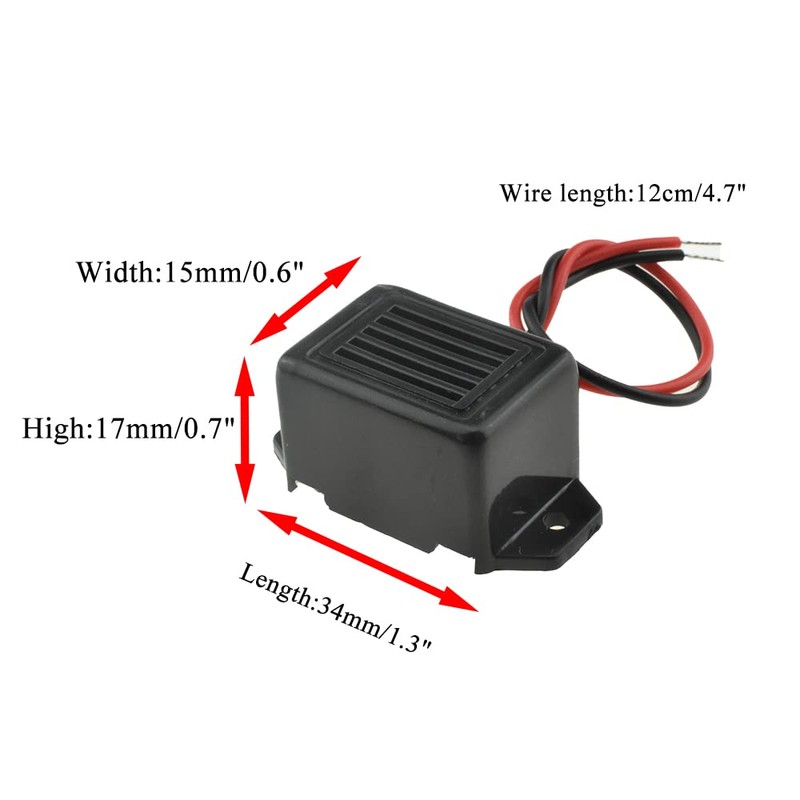 HAHIYO Electronic Buzzer Alarm 12V 400Hz Beep Continuous Sounder Active