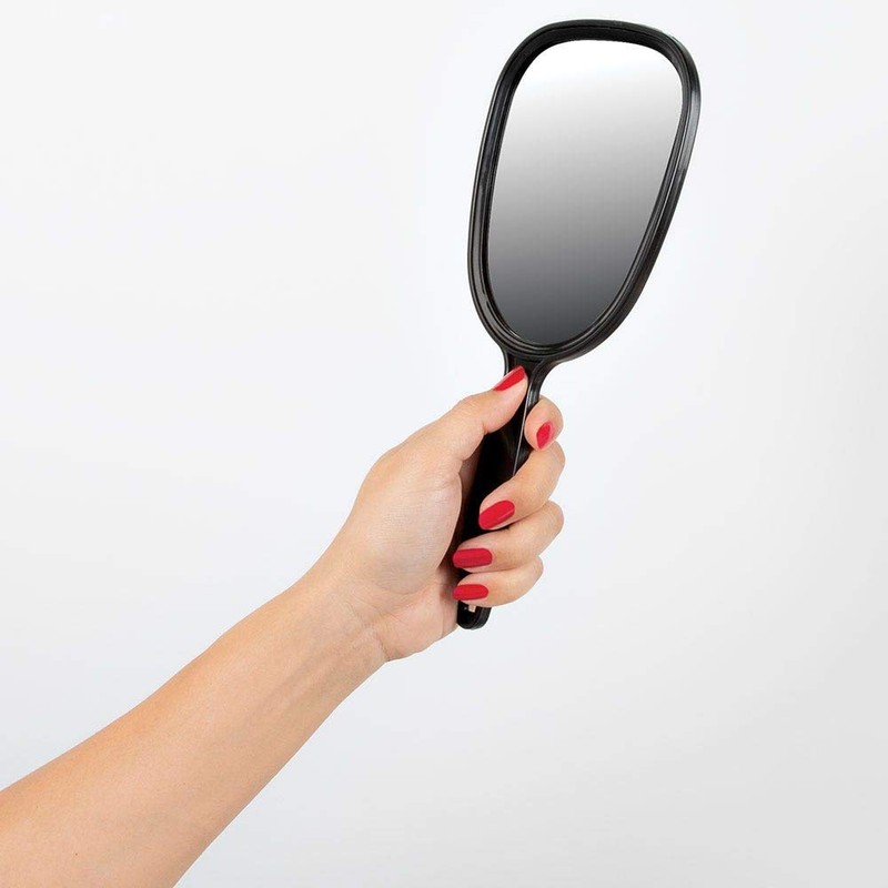 "ForPro Classic Hand Mirrors, Black, Compact, 5" W X 10.5"