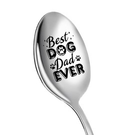 Dog Dad Christmas Birthday Gifts for Husband Fiance Dog Owner Gifts for Men Friend Boyfriend Birthday Christmas Presents for Papa Grandpa Dog Dad Gifts for Men Dads Engraved Spoon Gift Ideas