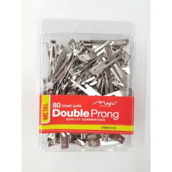 Magic 80 Count Clips Metal Double Prong Hair Styling Clips
