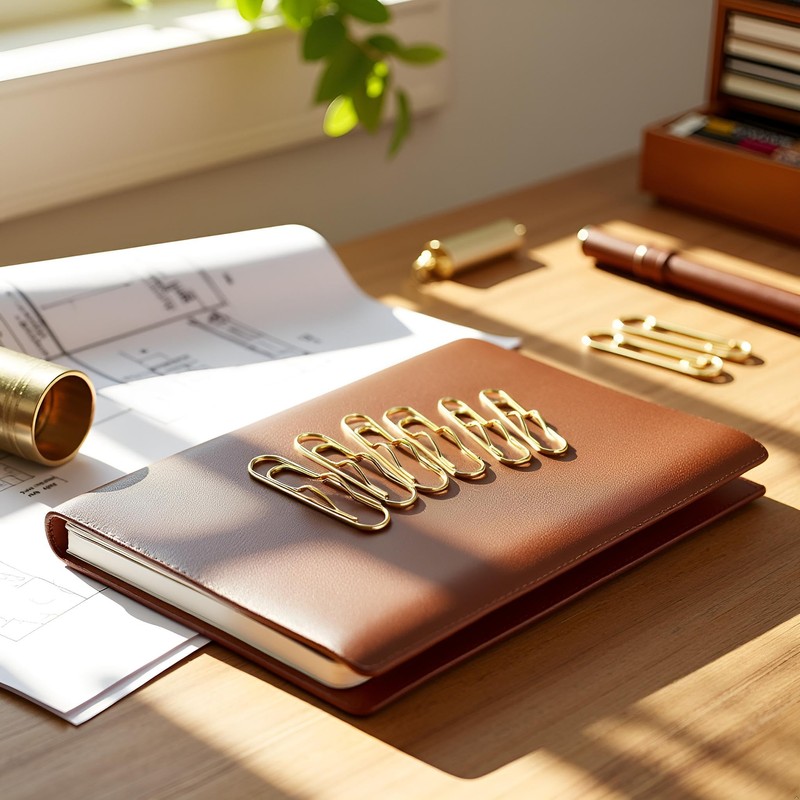 10Pcs Gold Metal Pen Clips, Multi Function Pen Holder Clips