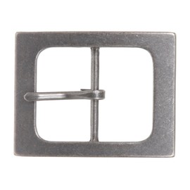 1 1/2" (38 mm) Nickel Free Single Prong Rectangular Belt Buckle, Silver Grey