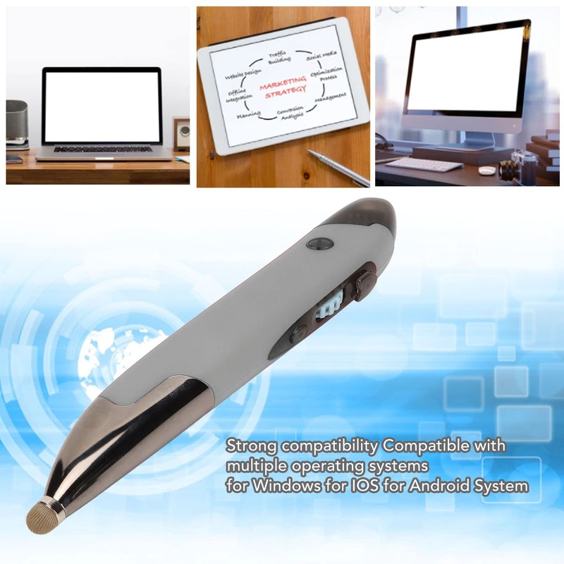 Topiky Kabellose Optische Taschen-Stiftmaus, 2,4 G Wiederaufladbare Optische USB-Stiftmaus, Einstellbare