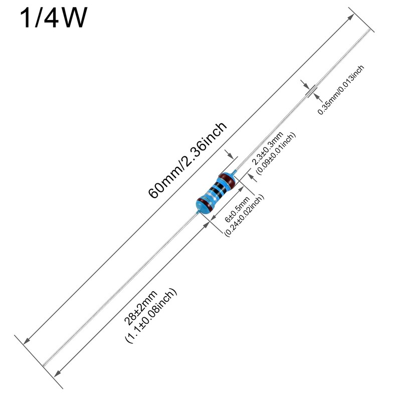 EDGELEC 100pcs 47 ohm Resistor 1/4w (0.25 Watt) ±1% Tolerance