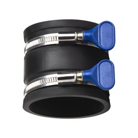 POWERTEC 70337 2-1/2" Dust Control Flex Cuff with Adjustable Key Hose Clamps, Hose Connector Rubber Cuff Coupler for Woodworking Dust Collection Fittings, Dust Collector Accessories & Machinery, 1pk