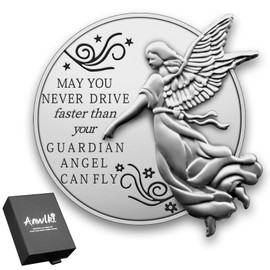 Anwlki Car Guardian Angel Visor Clip Guardian Angel Medal Accessories Bless Driving Safety Religious Gift for Parent, Family, Friend, Driver (2)