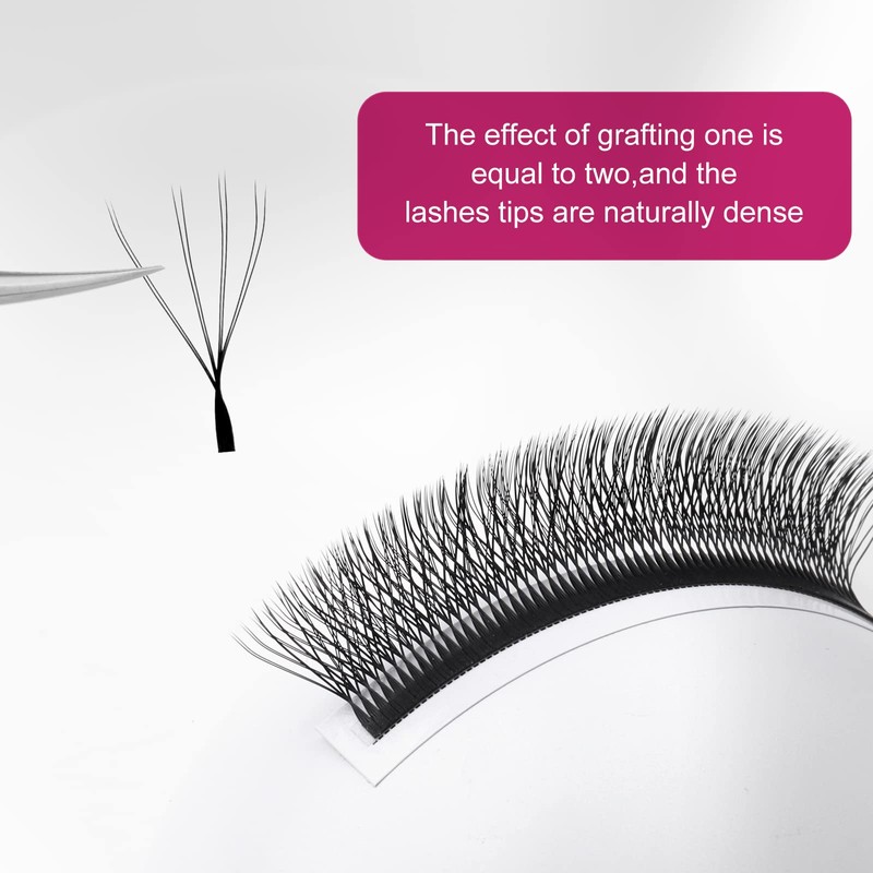 FADVAN 8D W-Shaped Volume Eyelashes, 0.07D Curl, 8-14 mm Mixed