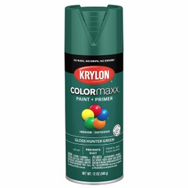 Krylon K05523007 COLORmaxx Spray Paint and Primer for Indoor/Outdoor Use, Gloss Hunter Green 12 Ounce (Pack of 1)