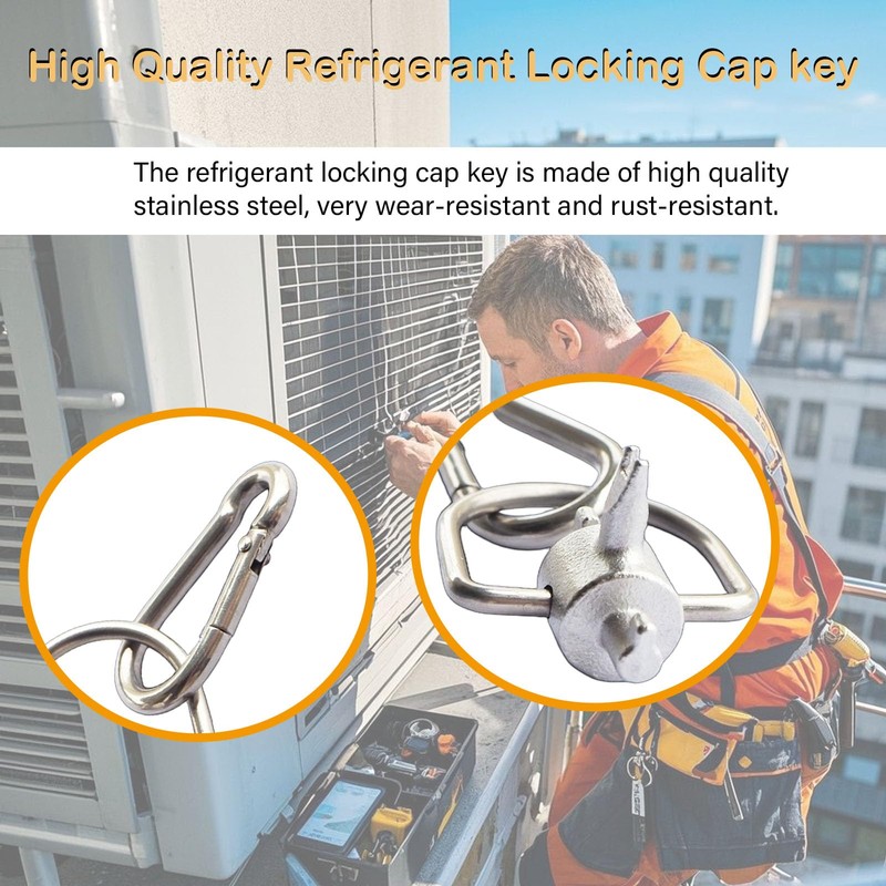 HVAC Tools, Locking Cap Key for 410A and R22 Refrigerants,