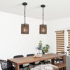 Farmhouse Rustic Pendant Light, 1-Light Round Cage Pendant Lighting Fixture
