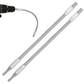 JIYIN Pack of 2 1/4 Flexible Extension for Drill, Long 300 mm Drill Extension Holder, Drill Extension Rod, Hex Shank Drill Extension for Electronic Drills