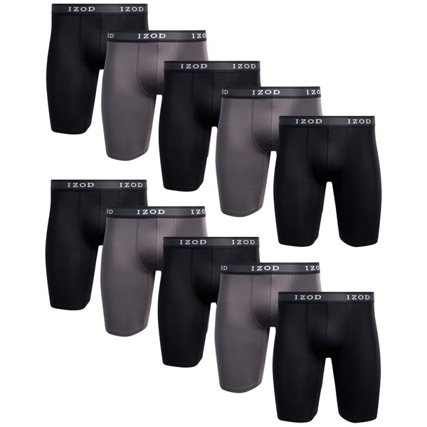 IZOD Men's Boxer Briefs - 10 Pack Moisture Wicking Performance