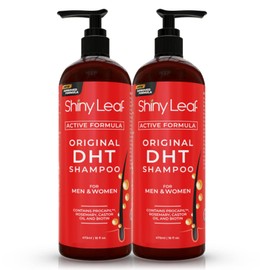 Shiny Leaf DHT Blocking Shampoo for Hair Growth and Thinning Hair Treatment - Active Natural Formula, Reduces Shedding for Men & Women (2 Pack)