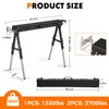 OLBRUS Heavy Duty Folding Sawhorse 2 Pack, Portable Metal Saw