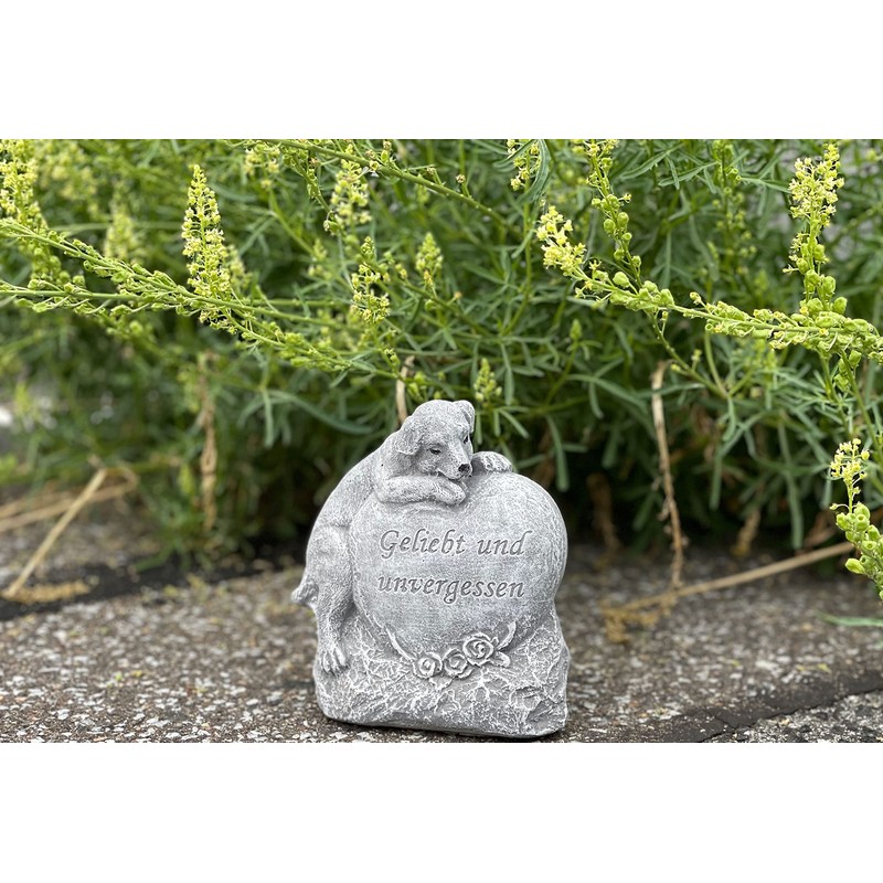 stoneandstyle Gravestone Dog Loved and Unforgotten Frost-Proof Weatherproof Cast Stone