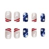 American Independence Day Star Press on Nails Short Length Square