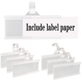 Wire Shelf Label Holder, ELEMGULY 70PCS Plastic Basket Label Holders with Tight Snap Lock, Reusable Bins Basket Labels Clip with Paper Label Inserts for Home Market Office (3 x 1.38 Inch)