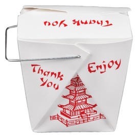 LiteZout Chinese Take Out Boxes Pagoda 16 oz/Pint Size Food Box, (50 pack)