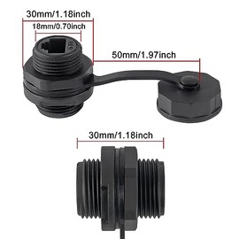 Cuatro conectores de cable de red local Ethernet RJ45 cat6 paneles industriales blindados instalan conectores directos de mamparo, con tapa impermeable ip67
