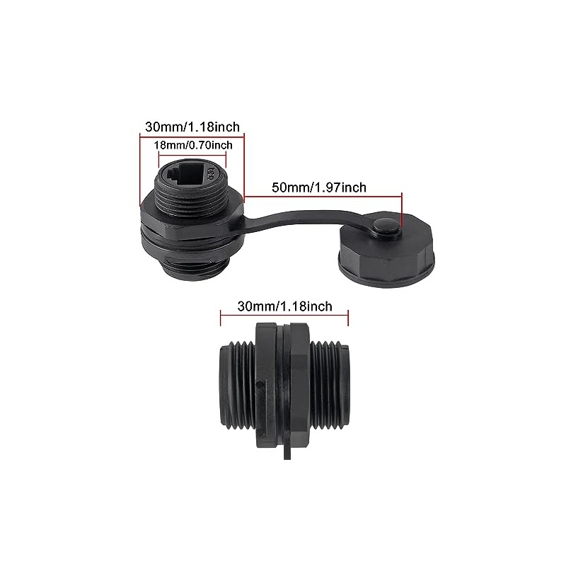 Cuatro conectores de cable de red local Ethernet RJ45 cat6