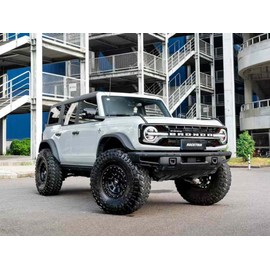 RockTrix RT114 17 inch Wheel Compatible with Ford 2021+ Bronco, 17x9 6x5.5 Wheels, +12mm offset, 6x139.7 PCD, 93.1mm Bore, Matte Black, Also fits 2019+ Ranger Rims