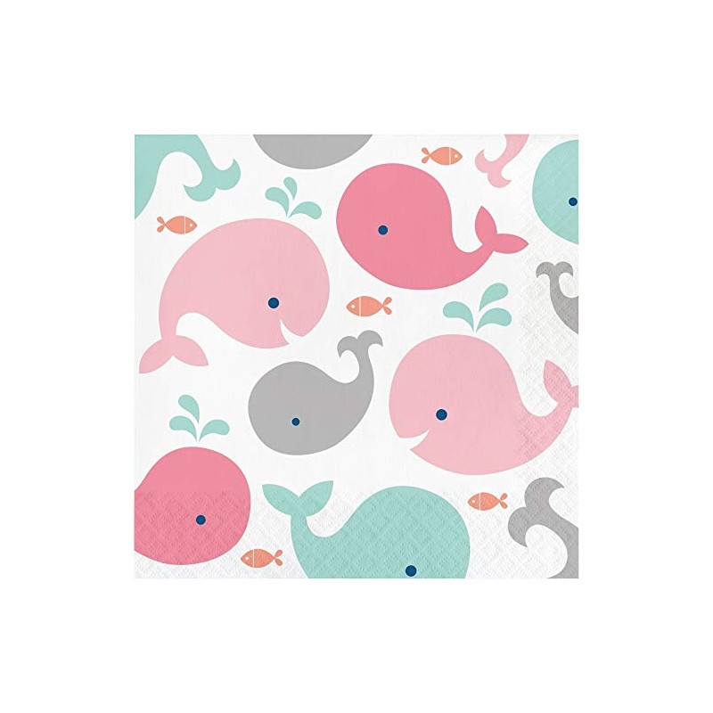 Pink Whale Lunch Napkins (16 ct)