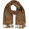 Sakkas Jacquard Paisley Pashmina Shawl Wrap Stole - Celadon Green