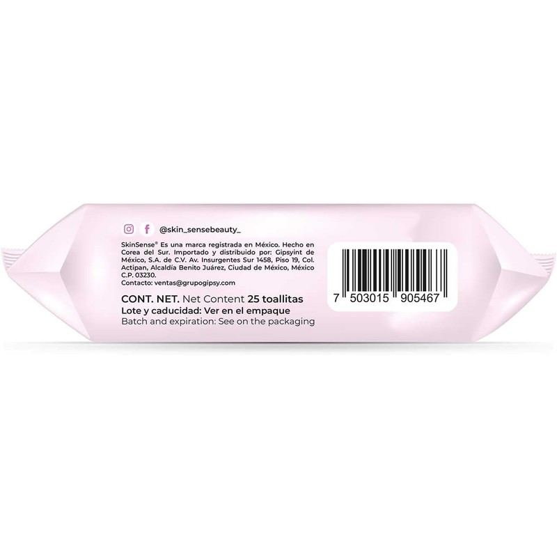 Skin Sense Toallitas Faciales Biodegradables (25 piezas) – Agua de
