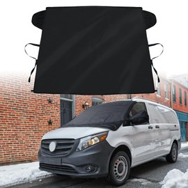 SLOGENTO Windshield Cover for Ice and Snow for 2016-2024 B-ENZ Metris 4 Layers Windshield Covers Metris SagProof Protector 2024 Metris Accessories Benzs Metris Snow Cover with Rear Mirror Cover