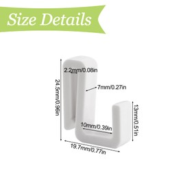 UFURMATE Shelf Basket Rack Hooks, 50Pcs Plastic Shower Basket Hooks Shower Caddy Shelf Basket Rack Hooks for Hanging Sponge Washcloth Luffa (White)