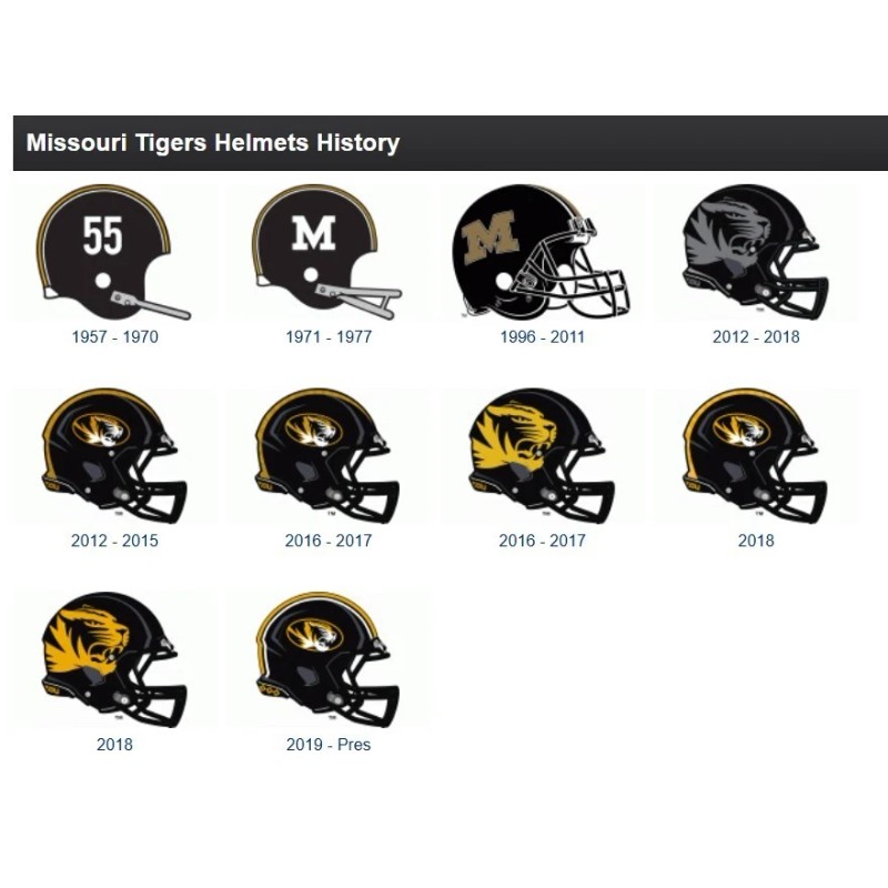 2012-2017 C Missouri Mizzou Tigers Football Gumball Helmets *DIECUT DECALS