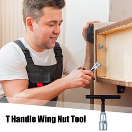 Wing Nut Hand Tool - Wing Nut Tightening Driver - T Handle Steel Wrenches for C Hook Bolt Screw Hooks Mechanical Work Assembly Maintenance