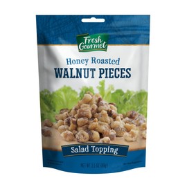 Fresh Gourmet Glazed Walnut Pieces | Honey Roasted Flavor |3.5 Ounce, Pack of 9 | Crunchy Snack and Salad Topper