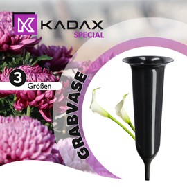 Kadax Plastic cemetery vase, weatherproof, frost-proof flower vase with spike, weather-resistant grave ornament