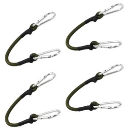 Litinliv Tension Elastic Strap with Carabiner, 4 Pieces Outdoor Bungee Cords, Expander with Carabiner Hook, 30 cm Luggage Tensioner with Hooks, Rubber Tensioner for Awning, Tarps, Garden, Bike,